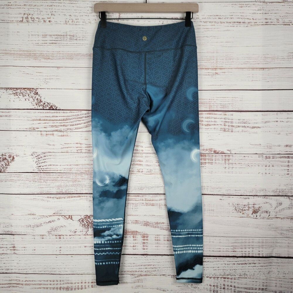 Manduka Crescent Moon Print Yoga Leggings Womens Size S Fitness Gym